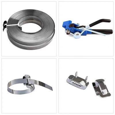 SGS Stainless Steel Band / Stainless Steel Buckle For Cable Clamps /ADSS Fittings